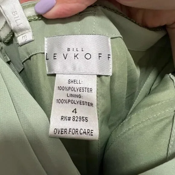 NEW NWT Bill Levkoff Strapless Maxi Gown In Pistachio Sage Green - Picture 8 of 11